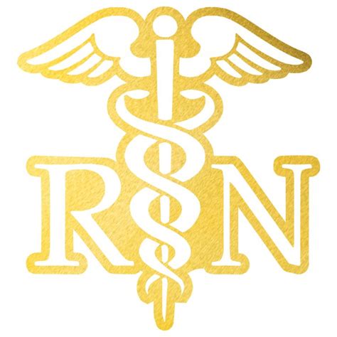 Registered Nurse Rn Logo Metal Wall Decor 12 Gold Metal Wall