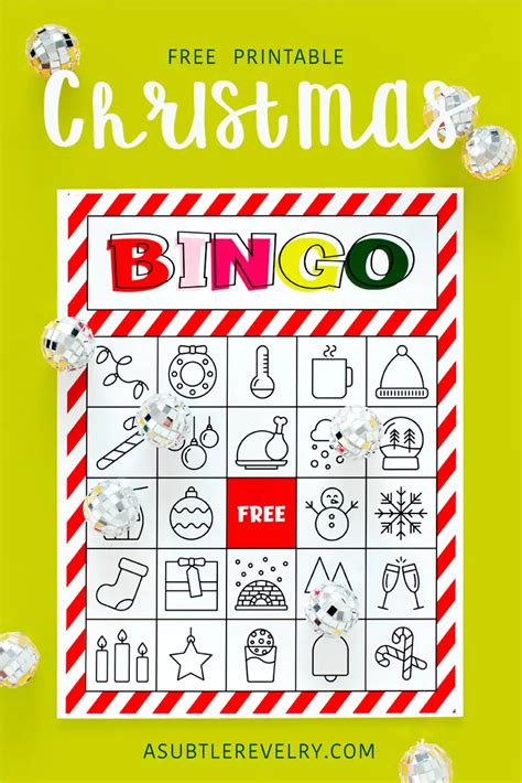 Christmas Bingo Printable For Large Groups And Small • A Subtle Revelry