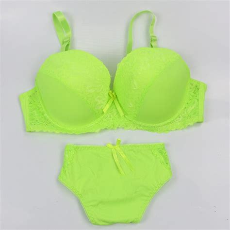 2017 franch style lace bra set bra and brief sets green brassiere women underwear set plus size