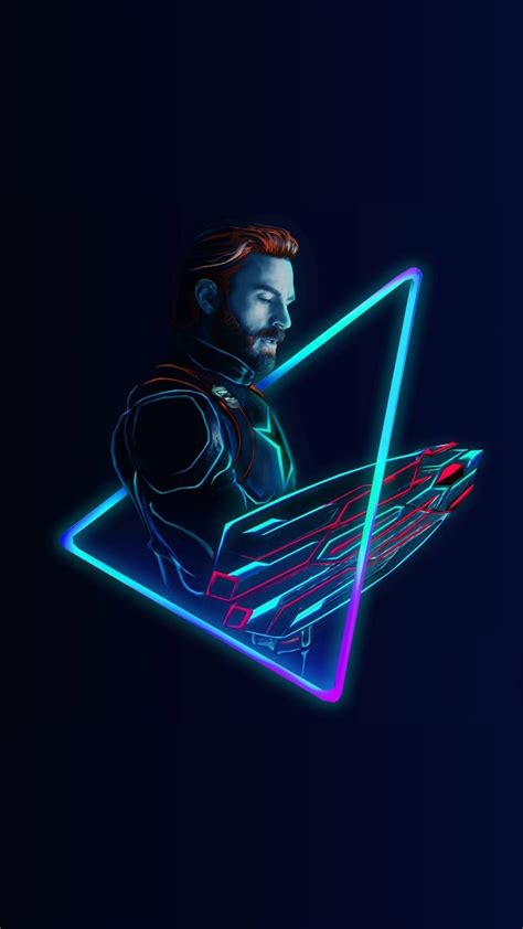 Neon Art Of Captain America In Avengers Infinity War Captain