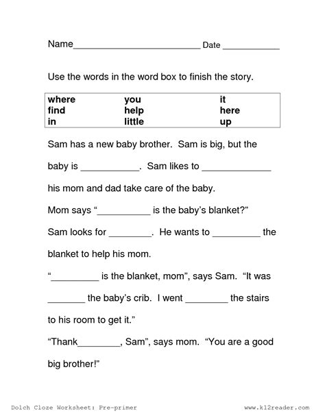 16 Best Images Of Printable Cloze Worksheets Third Grade Cloze