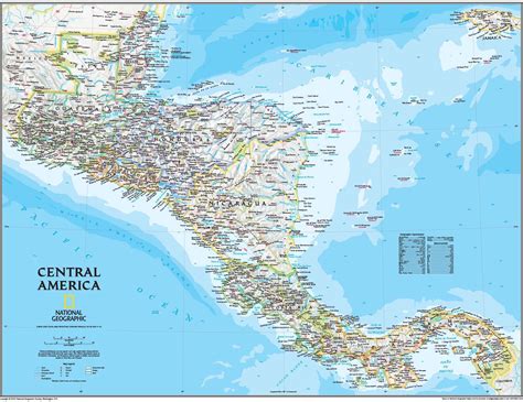 Central America 2010 Wall Map by National Geographic - MapSales