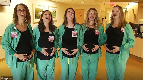 Photos Nine Pregnant Nurses Working In The Same Delivery Ward To