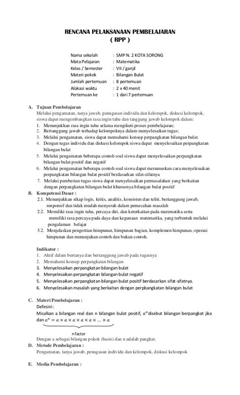 Text of rpp 3.1 kelas 5. RPP Kelas 7 Kurikulum 2013 ( noviyanto husada )