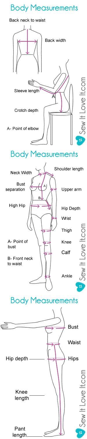 Make A Body Measurement Chart Sewing Measurements Sewing Tutorials