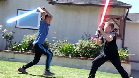 How Kids Play Star Wars Sword Battle Light Sabers Darth Vader For