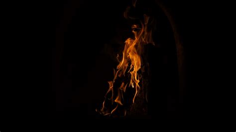 Download Wallpaper 1920x1080 Fire Flame Bonfire Dark Firewood Full