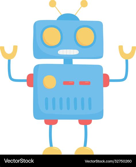 Kids Toys Blue Robot Cartoon Isolated Icon Design Vector Image