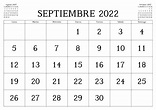 Calendario Septiembre 2022 Para Imprimir - Docalendario