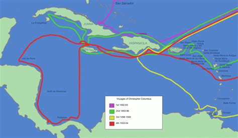 Printable Map Of Christopher Columbus Voyages Printable Maps