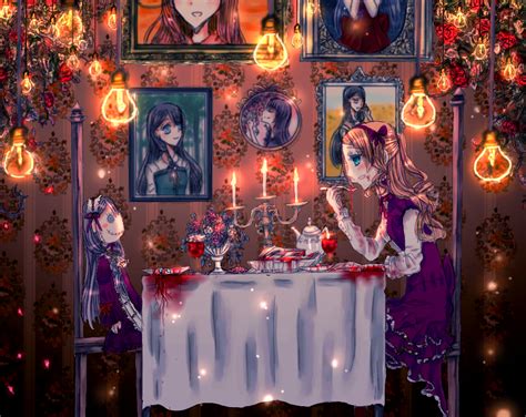 Original Blood Blue Eyes Cannibalism Doll Yuri Image View Gelbooru Free Anime And