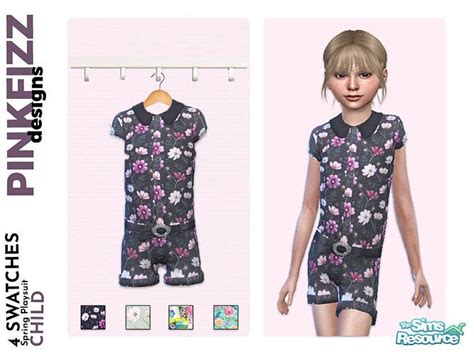 Spring Playsuit By Pinkfizzzzz At Tsr Sims 4 Updates