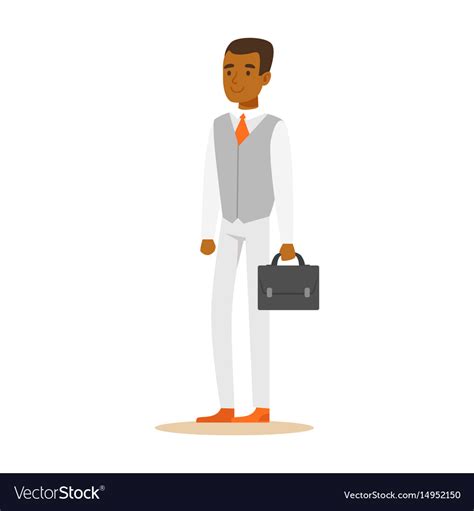 Young Confident African American Businessman Vector Image