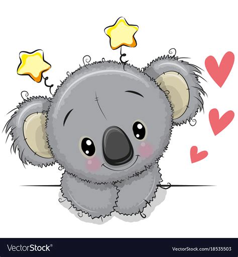 Cute Drawing Koala On A White Background Vector Image