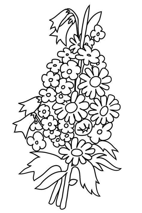 Rose Bouquet Coloring Pages At Free Printable