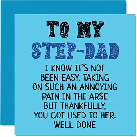 Step Dad Birthday Card Well Done Funny Novelty Happy Birthday Father S Day Card