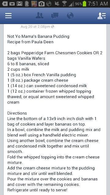 Watch as i make it and then make it yourself. Paula Deen's "Not Your Mama's Banana Pudding" | Banana ...