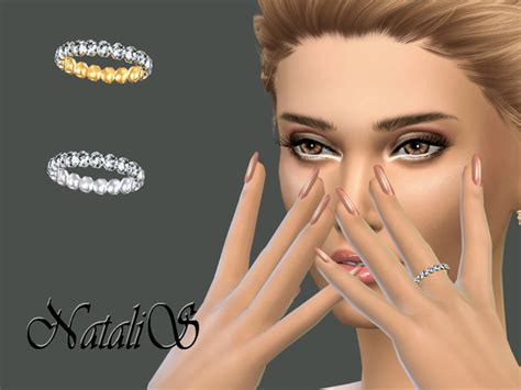 The Sims Resource Crystal Pave Left Ring By Natalis • Sims 4 Downloads