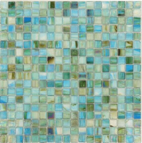 Turquoise Glass Mosaic Tiles Green Iridescent Glass Tile — Oasis Tile