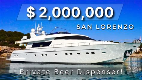 2000000 San Lorenzo Sl82 Yacht Tour With Its Own Beer Dispenser