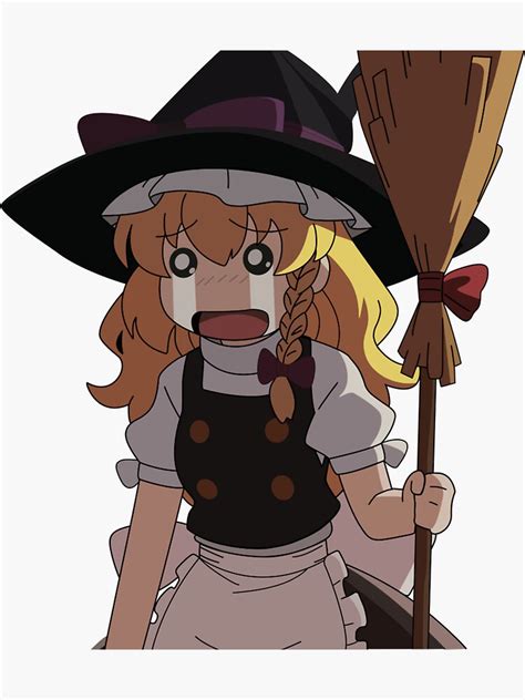 Marisa Touhou Project Crying Sticker For Sale By 1zaners Redbubble