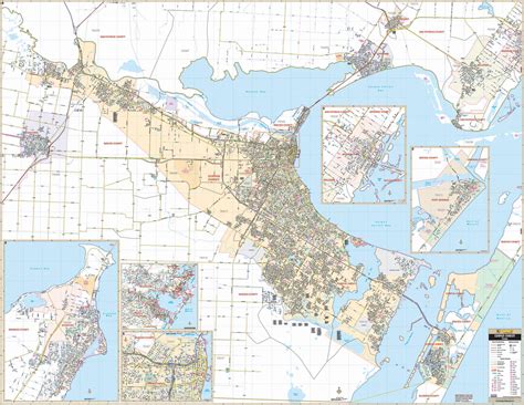 Corpus Christi, TX Wall Map | KAPPA MAP GROUP