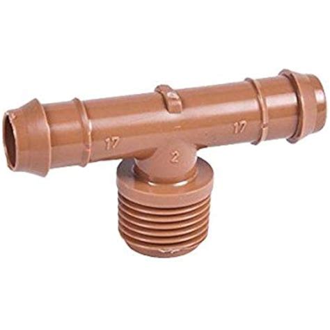 20 Pack Drip Irrigation Brown Barbed Adapter Tee Fittings Fits 12