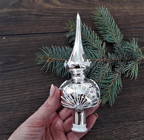 Christmas Glass Tree Topper 18 Cm 7 Inchvintage Tree Etsy