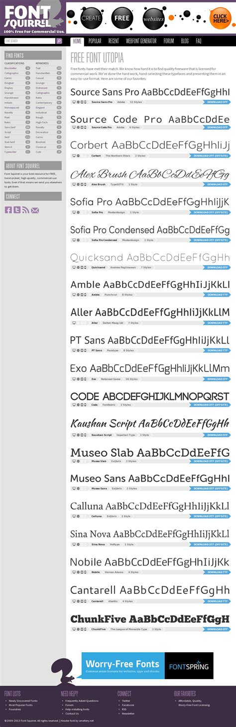 Fantastic Resource For Free Commercial Fonts The Website