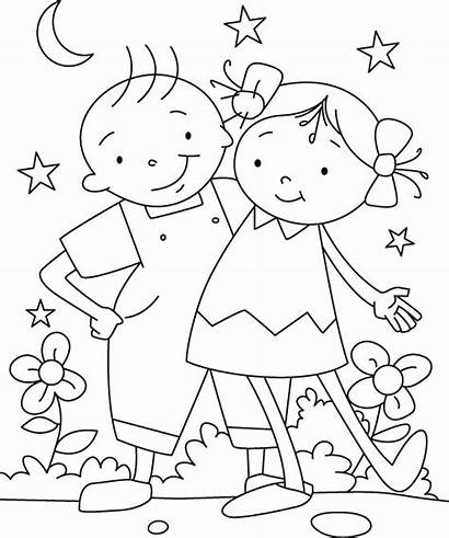 Coloring Pages Friend Friendship Sheets Colouring Activity