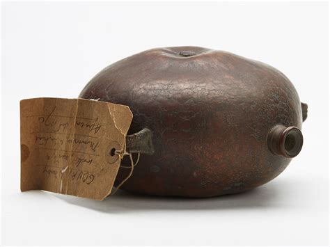 Antique African Gourd Water Bottle With Provenance C 1870 Dimensions Height 16cm Diameter 14