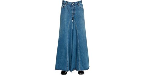 Mm6 By Maison Martin Margiela Wide Leg Cotton Denim Jeans In Blue Lyst