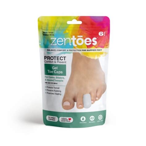 Zentoes 6 Pack Gel Toe Caps Cushions And Protects Toes From Rubbing