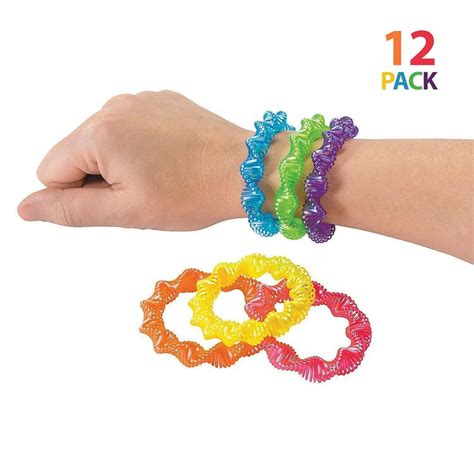 Neon Twist Coil Plastic Bracelets 3 Inches Pack Of 12 Assorted