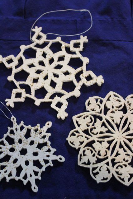 Wooden Scroll Sawed Snowflake Ornaments Made By Grandpa Gustad In His