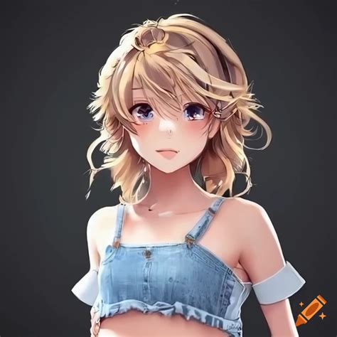 3d Character Of A Cute Anime Girl With Blond Hair And Different Eye Colors On Craiyon