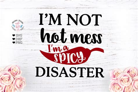 I Am Not A Hot Mess I Am A Spicy Disaster Cut File 346039 Svgs