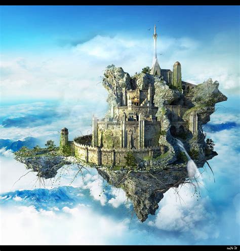 Flying Castle Autodesk Area Fantasy Landscape Fantasy Castle