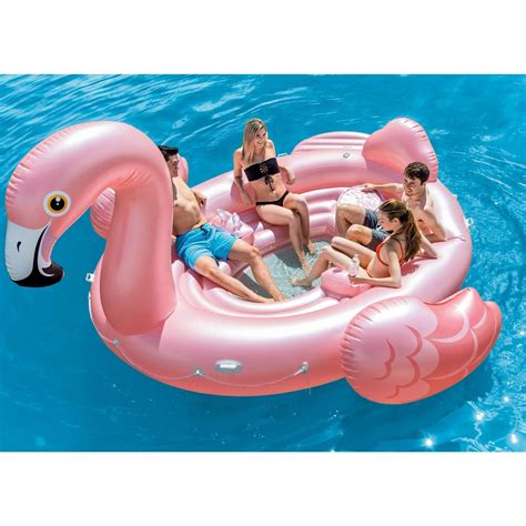 Intex Flamingo Party Inflatable Island Ride On Swimming Pool Float 73