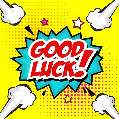 Premium Vector Good Luck Text In Comic Style