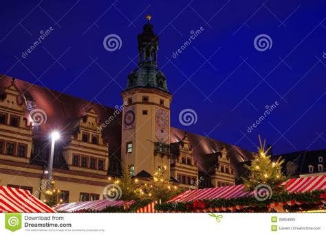 Leipzig Christmas Market Stock Image Image Of Tower 35854895
