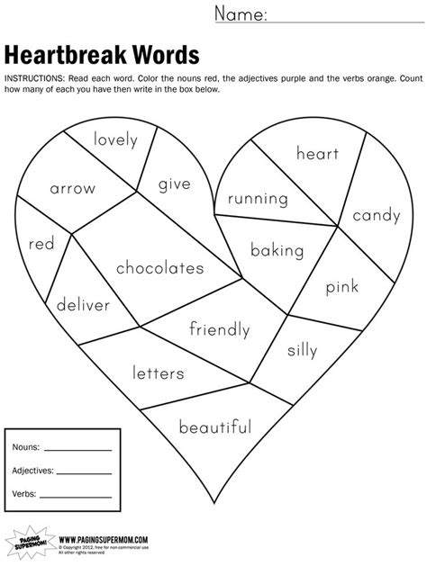 13 Adjective Coloring Worksheet