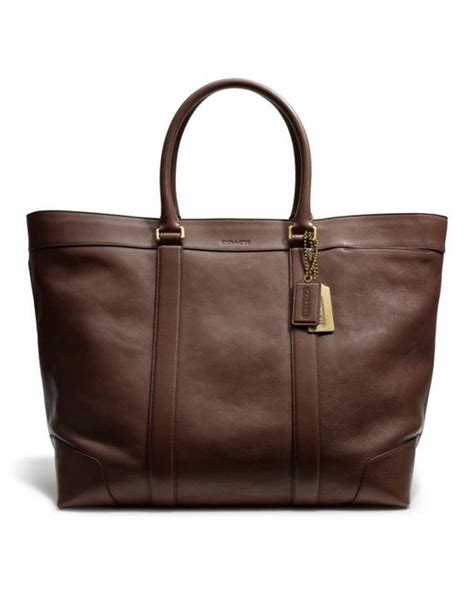 Coach Bleecker Legacy Weekend Tote In Leather In Mahogany Brown For