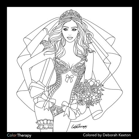 Coloring Bridal Lingerie Art Colouring Pages Adult Coloring