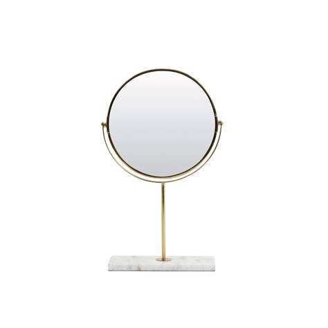 Mirror On Base Riesco Marble White Gold 24x9x405cm Pergamos