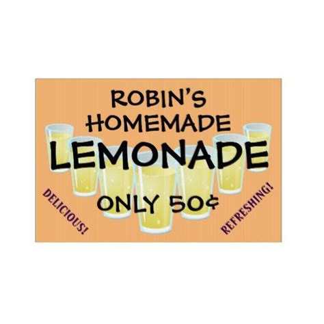Eye Catching Customizable Lemonade Sale Sign Sign Homemade Lemonade