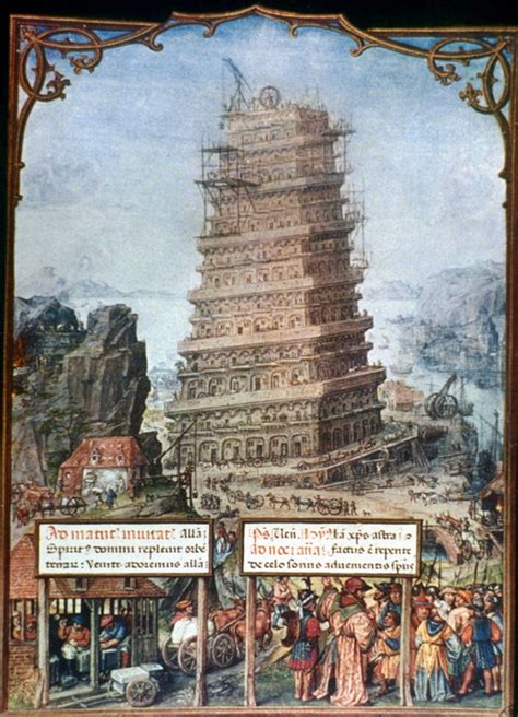 Tower Of Babel Nbuilding The Tower Of Babel Italian Manuscript