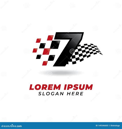Number Seven 7 Racing Icon Symbol Design Racing Number Logo Design