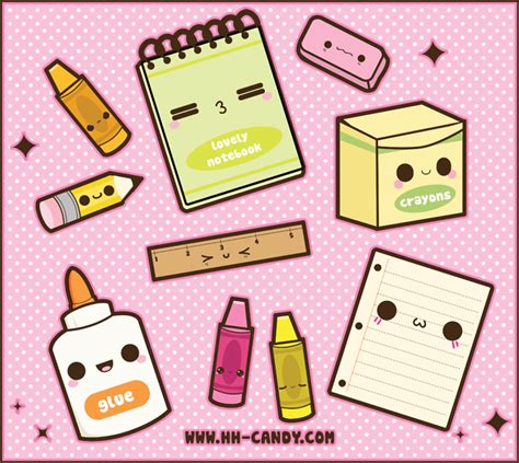 Sweet School Supplies By A Little Doodles Kawaii