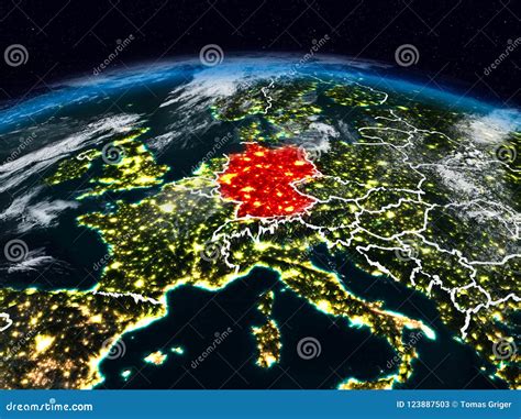 Germany At Night Stock Image Image Of World View Satellite 123887503